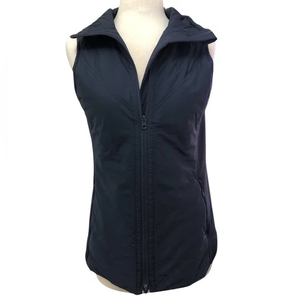 T by Talbots Navy Chevron Quilted Vest - Picture 2 of 12